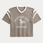 Boxy Crop Mot?rhead Graphic Jersey - dark tan
