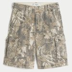 At-the-Knee Baggy Cargo Shorts - tan camo