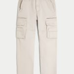Loose Heavyweight Cargo Pants - cream