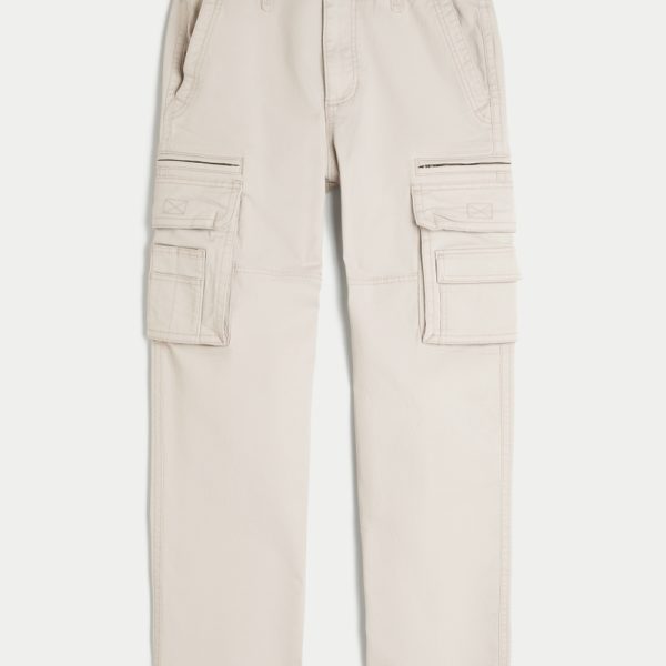 Heavyweight Loose Camo Cargo Pants - cream