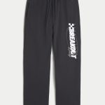 Heavyweight Terry Racing Graphic Baggy Sweatpants - black