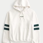 Boxy Logo Hoodie - cream