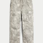 Baggy Cargo Pull-On Pants - cream camo