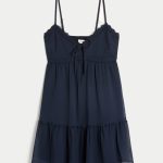 Babydoll Mini Dress - navy blue