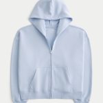 Oversized Zip-Up Hoodie - dusk blue