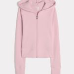 Gilly Hicks Waffle Zip-Up Hoodie - light lilac