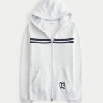 Slim Athletic Dept Graphic Zip-Up Hoodie - light heather grey stripe
