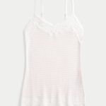 Lace Trim Cami - light lilac stripe