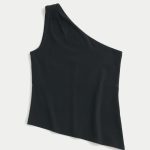 Asymmetrical One-Shoulder Top - black