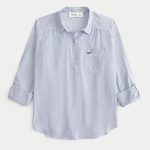 Easy Icon Popover Shirt - white stripe