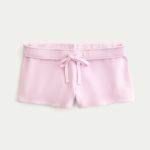 Side Stripe Fleece Mini Shorts - rose quartz