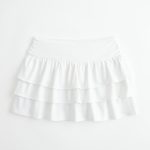 Ruffle Knit Mini Skort - white