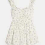 Flutter Sleeve Romper - cloud white floral