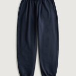 Hollister Feel Good Fleece Dad Joggers - navy blue