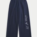Senior Graphic Baggy Sweatpants - navy blue