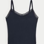 Gilly Hicks Waffle Lace Cami - navy