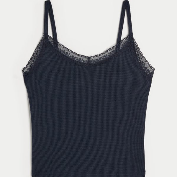 Gilly Hicks Waffle Lace Cami - navy