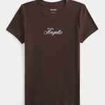 Angelic Graphic Baby Tee - espresso
