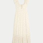 On/Off-the-Shoulder Maxi Dress - white floral