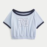 Easy Short-Sleeve Terry Fleece Graphic Sweatshirt - dusk blue