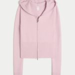 Gilly Hicks Zip-Up Sweater Hoodie - light lilac
