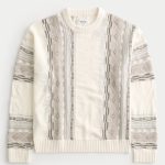 Striped Crew Sweater - white stripe