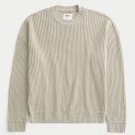 Striped Crew Sweater - tan
