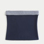 Taylor Tube Top - navy blue plaid