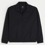 Zip-Up Nylon Jacket - black
