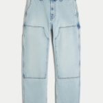 Leopard Print Baggy Painter Jeans - light