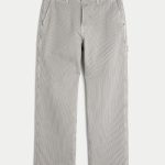 Leopard Print Baggy Painter Jeans - navy stripe