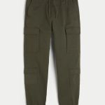 Relaxed Cargo Joggers - dark olive