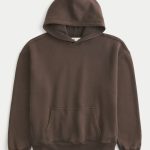 Boxy Hoodie - washed dark brown