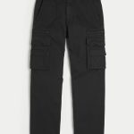 Loose Heavyweight Cargo Pants - black