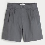 Above-the-Knee Baggy Bermuda Flex Waist Shorts - dark grey