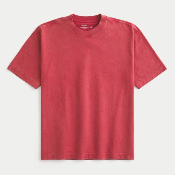 Heavyweight Boxy Crew T-Shirt - maroon