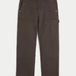 Dark Wash Baggy Painter Jeans - dark brown