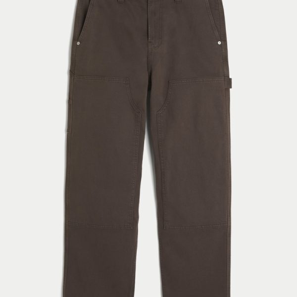 Dark Wash Baggy Painter Jeans - dark brown