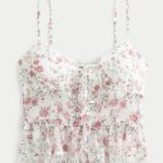 Chiffon Ruffle Cami - white floral