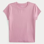 Soft Stretch Seamless Fabric Crew Baby Tee - rose