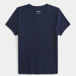 Camo Crew Baby Tee - navy blue