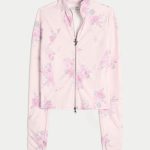Gilly Hicks Active Recharge Bow Double Zip Jacket - light lilac floral