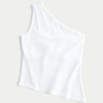 Asymmetrical One-Shoulder Top - white