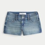 Low-Rise Medium Wash Shortie Shorts - medium