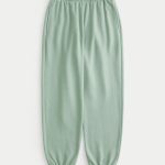 Hollister Feel Good Fleece Dad Joggers - dusty jade
