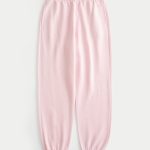 Hollister Feel Good Fleece Dad Joggers - light pink