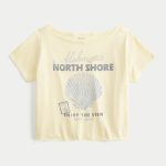 Easy Off-the-Shoulder Snoopy Graphic Tee - butter yellow