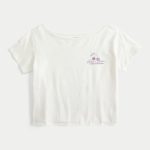 Easy Off-the-Shoulder Snoopy Graphic Tee - cloud white