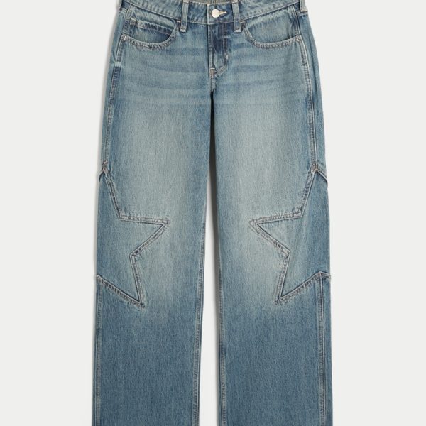 Low-Rise Camo Baggy Jeans - medium