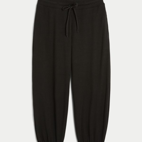 Gilly Hicks Relaxed Waffle Joggers - black